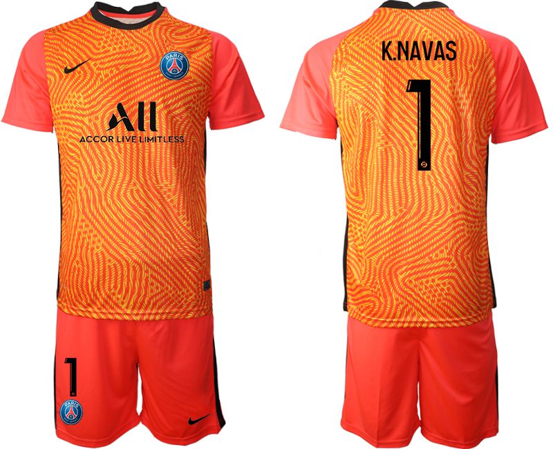 Men 2020-2021 club Paris St German red goalkeeper #1 Soccer Jerseys->customized soccer jersey->Custom Jersey